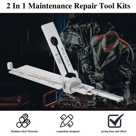 Set di ganci e grimaldelli per chiave serratura SC4 2 in 1, kit di prelievo con O-ring in acciaio inossidabile, strumento di manutenzione e riparazione per sblocco auto, ingegneria (1/5)