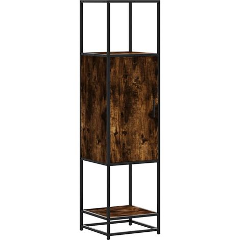 Maison Exclusive - Credenza Rovere Fumo 35,5x35x139 cm Legno Multistrato Metallo