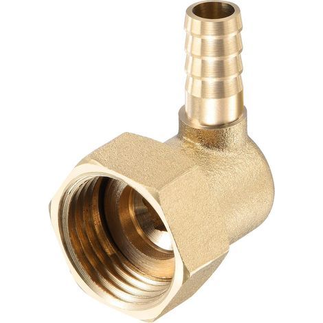 Coude Raccord Cannelé Laiton 8mm Cannelé x G1-2 Connecteur Tuyau Femelle à écrou Pivotant pour Eau Carburant Air (1/5)