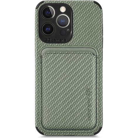 Elegante funda de fibra de aramida para iPhone 14, con un diseño sencillo y resistente a las caídas, perfil delgado, cierre magnético para una sujeción segura y laterales de TPU con goma suave para un (1/2)