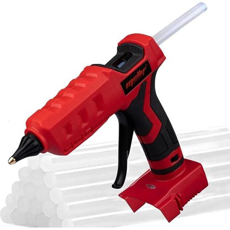 Pistolet à colle chaude sans fil 100 W compatible avec batterie Milwaukee 18 V - Avec bâtons de colle de taille complète de 11 mm (outil nu sans batterie) (1/5)