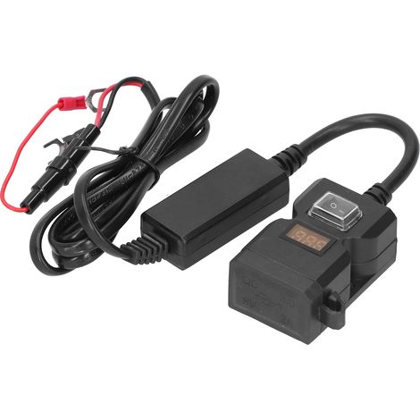 Chargeur Moto Double Port USB avec Support, Alimentation Rapide pour Téléphone GPS Navigation (1/5)