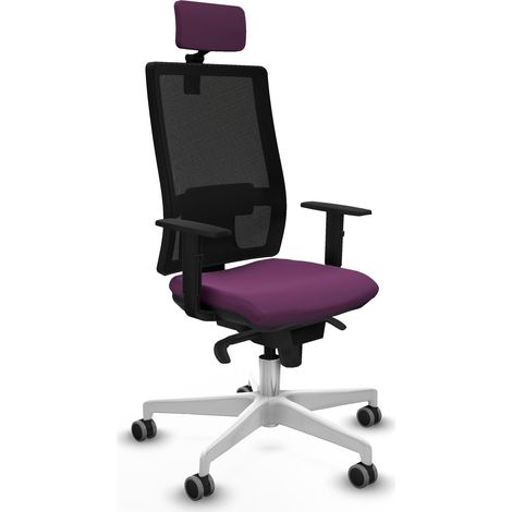 Horna sincro malla negra similpiel morado brazos 1D base blanca cabecero 2D ruedas 65mm engomadas (1/5)