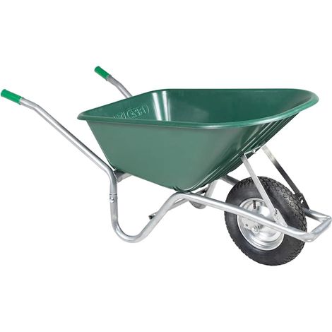 Wheelbarrow Green 90 L 150 kg Galvanised Steel and Plastic vidaXL