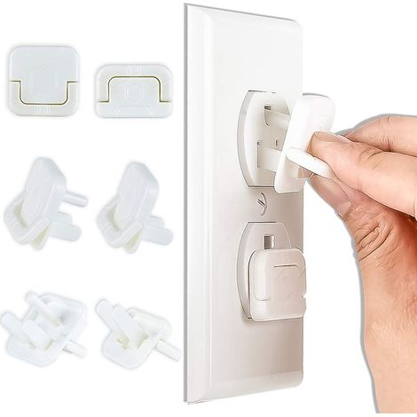 Lot de 50 cache-prises de sécurité pour enfants, avec poignée cachée, pour prises murales américaines à 2 et 3 broches. Faciles à retirer pour les enfants. (1/5)