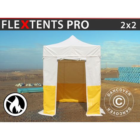Faltzelt FleXtents® PRO 2x2m, PVC, Arbeitszelt, flammfest, inkl. 4 Seitenwände