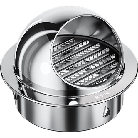 Grilles Convex - ø100 mm - Grille ronde de ventilation - Grille murale intégrée - Grille à hotte avec aileron - Grille de (1/5)