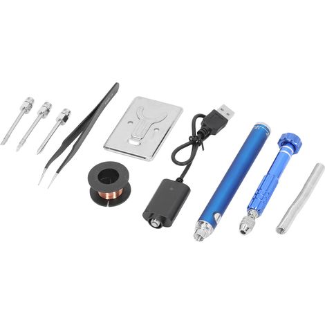 Fer à souder rechargeable USB avec fonction de soudage de fil, fer à souder rechargeable sans fil, bleu. (1/5)