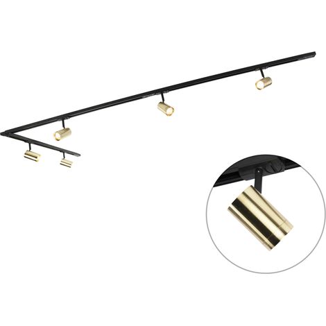 QAZQA + Faretto jeana - Moderno - Alluminio - Oro/Ottone/Nero - Oblungo Max. 5 x Watt (1/5)
