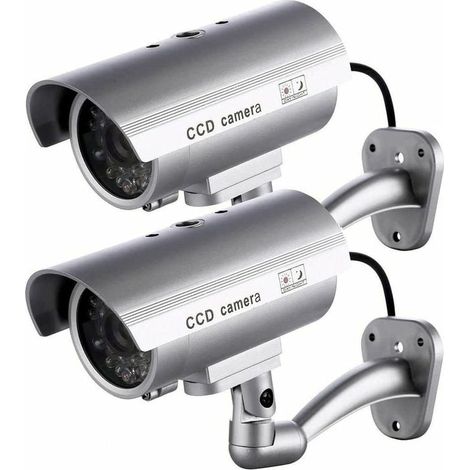 Caméra Fausse - Caméra Fausse Extérieure Forme Projecteur - Pour Intérieur ou Extérieur - 2 Pièces (1/4)