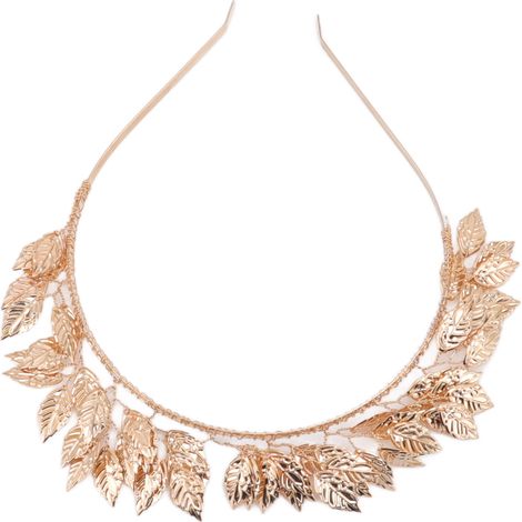 Baroque feuilles métalliques cerceau à cheveux tressé main bandeau de mariée couronne feuille alliage accessoires cheveux (1/5)