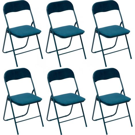 Lot de 6 chaises pliantes en velours (1/2)