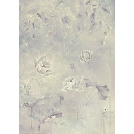 Papier peint panoramique romantique,classique Nénuphar (1/4)