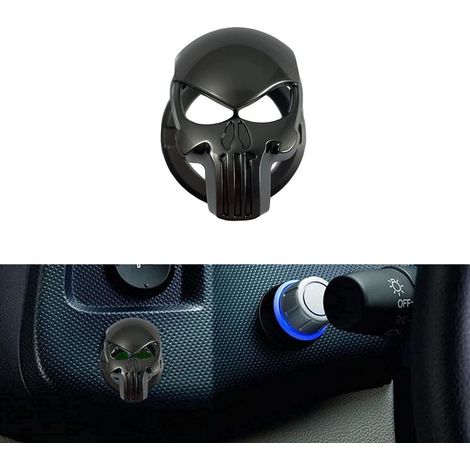Cache-bouton de démarrage de voiture Dde Skull, cache-interrupteur de démarrage/arrêt moteur, protection d'allumage 3D pour voiture (1/5)