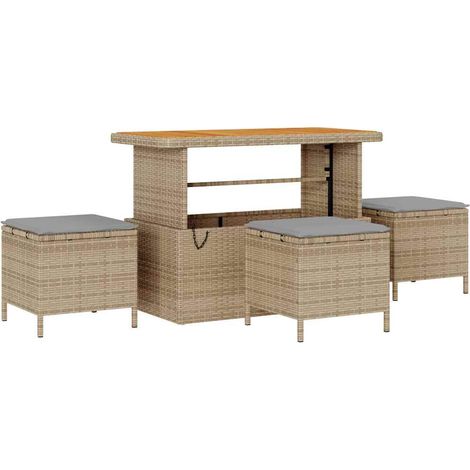 Ensemble de salle à manger pour jardin,Mobilier de jardin Beige Poly rotin CFW75173 (1/5)
