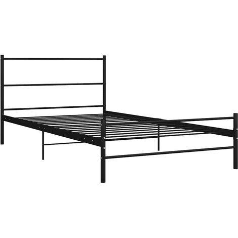 Maison Exclusive - Estructura de cama sin colchón metal negro 90x (1/5)