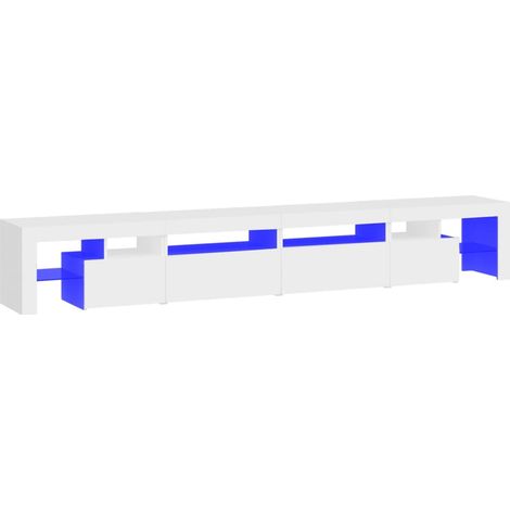 Mobile TV multimediale scaffale per televisione televisione buffet sala da pranzo soggiorno camera da letto con luci a LED 260 x 36,5 x 40 cm bianco 020026572