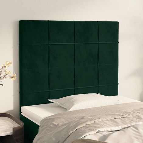 Tête de lit en velours vert foncé, hauteur réglable, 100 x 5 x 118/128 cm, 11.2kg - PANGIVO (1/5)