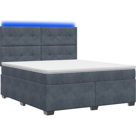 Maison Exclusive - Letto box spring con materasso Grigio Scuro 160 x 200 cm (1/5)