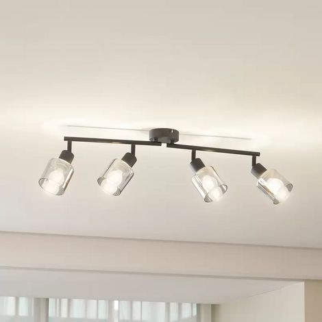 [NEUWERTIG] Lindby Deckenleuchte Netty 4 Flammig Grau Glas Deckenlampe Lampe Leuchte Spot B-Ware