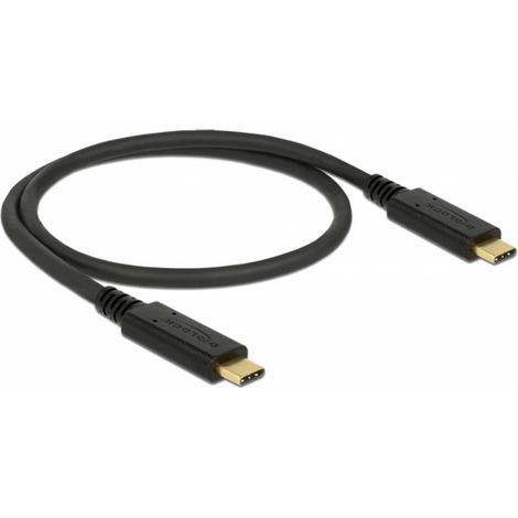 Delock Câble USB-C USB-C® mâle, USB-C® mâle 0.50 m noir 83042
