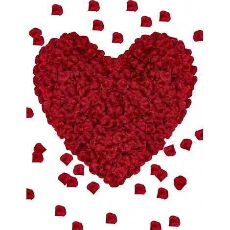2000 Stück dunkelrote künstliche Seidenrosenblätter, für Hochzeiten, Partys, Halloween, zum Befüllen von Geschenkboxen, für romantische Heiratsanträge und als Dekoration für Zuhause. (1/5)