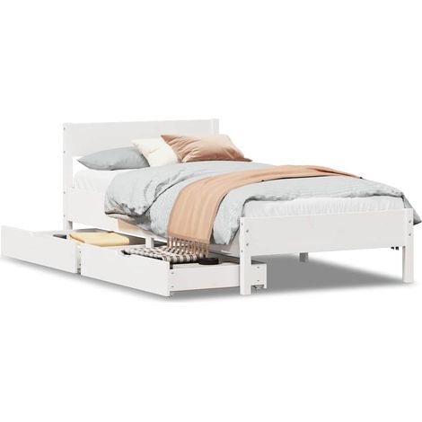 Maison Exclusive - Letto senza Materasso Bianco 90x200 cm Legno Massello di Pino (1/5)