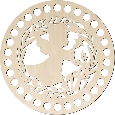 Base per uncinetto in legno, fondo rotondo per cestino, 15 cm (1/5)