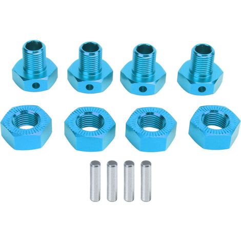 4 Stück 17 mm JLB 1/10 Radsechskantadapter aus Aluminiumlegierung für RC-Trucks, blau (1/5)