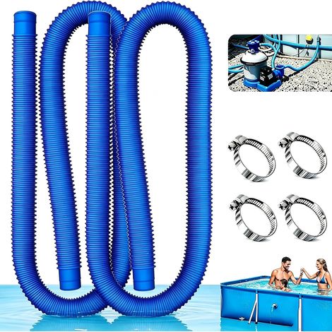 Tuyau Piscine 32mm,Tuyau de Rechange pour Piscine,100cm Tuyau Aspirateur Piscine avec 4 Colliers,Tuyau pour Piscine Hors Sol pour Piscines Hors Sol pour 330 GPH, 530 GPH et 1000 GPH (Bleu) (1/5)