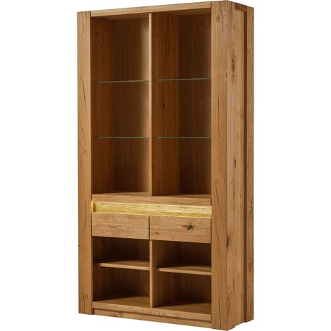 Bücherregal Wildeiche 113x40x205 braun geölt KENT 329