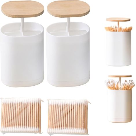 Boîte à coton-tige pop-up élégante avec 4 compartiments