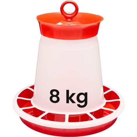Garronda Schädlingssicherer Hühnerfutterautomat 8 kg – Geflügelfutterspender mit Deckel und Griff – Futterautomat für Küken und Gartenvögel – Nutztiere und Garten – GD-0139 (1/5)