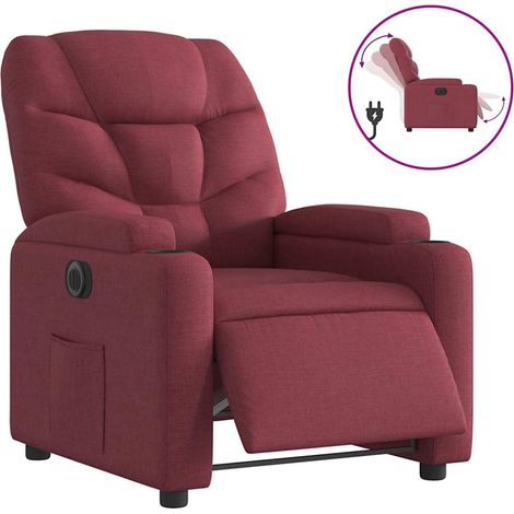 Fauteuil de Salon,Chaise,Fauteuil inclinable électrique Rouge bordeaux Tissu CFW493081 (1/5)