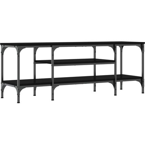 Mobile TV multimediale scaffale per televisione televisione buffet sala da pranzo soggiorno camera da letto 121 x 35 x 45 cm derivati del legno e ferro nero 020025879