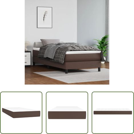 Sommeil confortable - Matelas de lit à ressorts ensachés fermeté moyenne Marron 90x200x20 cm (1/5)