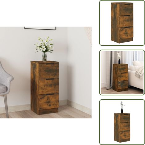 Buffet Chêne fumé 30x30x70 cm Bois d'ingénierie - Buffet - Meuble De Rangement - Commode - Bibliothèque - Mobilier (1/5)
