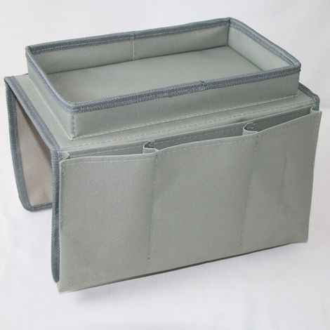 Accoudoir de Canapé Sac de Rangement, 5 Poches Organiseur d'Accoudoir de Canapé avec Plateau, Canapé Accoudoirs Organisateur pour Tablettes, Téléphone, Livre, Magazines, Télécommande (Gris) (1/5)