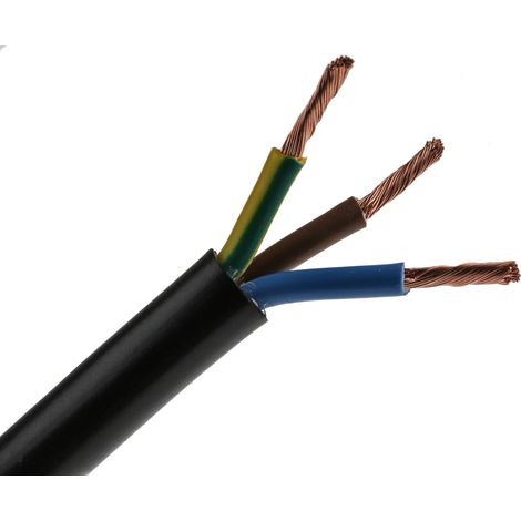 Câble d'alimentation RS PRO 3G4 mm², gaine PVC Noir, 100 ( Prix pour Bobine de 100 Mètres )
