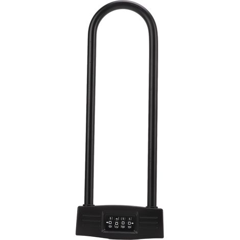 Cadenas antivol en U à combinaison 4 chiffres allongée, anse longue, réinitialisable, pour vélo, moto et scooter électrique (1/5)
