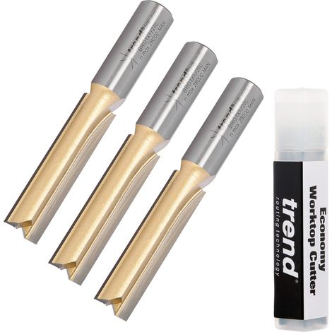 Trend BR01X1/2TC 50mm 1/2 TCT Straight Kitchen Worktop Router Cutter BR01 Bit x3 (1/5)