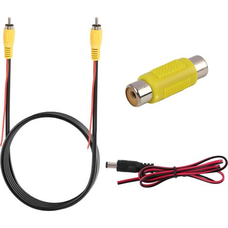 3 Pièces Cable Camera de Recul, Câble Vidéo RCA 6 m avec Connecteur Femelle/Femelle, Câble d’Alimentation DC 12V 0,8 m, Double Blindage Anti-Interférences, Vidéo Mâle/Mâle Moniteur DVR CCTV (1/5)