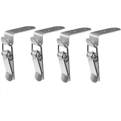 CSPARCV (7,2 × 2,2 × 0,1 cm) Kippriegel, Hebelriegel, federbelasteter Kippriegel aus Edelstahl für Werkzeugkasten, Hebelschloss, Schublade, Werkzeugkiste, Schrank, Schrank (1/4)