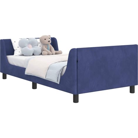 Children's Bed Frame with Headboard Police Blue 80 x 200 cm vidaXL