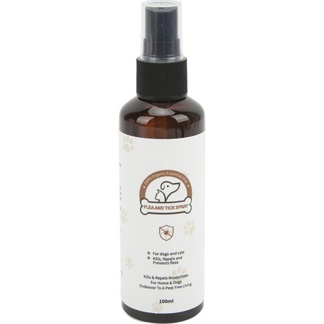 Spray anti-puces et anti-tiques naturel et efficace pour chiens et chats, 100 ml / 3,4 oz (1/5)