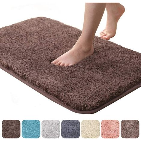 Tapis de bain antidérapant en microfibre douce et absorbante, 40x60 cm, pour salle de bain et douche, moquette de sol sèche-rapide (1/4)