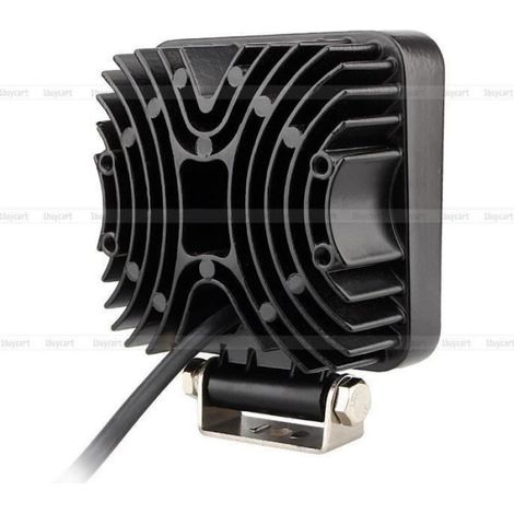 JIE 4pcs 27W 12V 24V LED Phare Lampe Light de Travail Projecteur Carré Spot Flood Auto, Chantier, Bateau, Voiture (1/4)