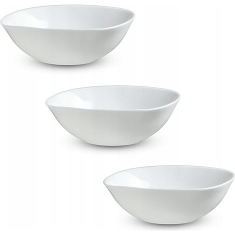 KADAX Weiße Glasschale, Salatschale, Set Schale, eckige, weiße 15cm, 3x (1/5)
