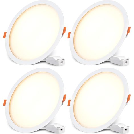 Lot de 4 Spots LED Encastrables 24W Blanc Réglable Plafond Extra Plat Économie Énergie pour Salle de Bain Cuisine Salon (1/5)
