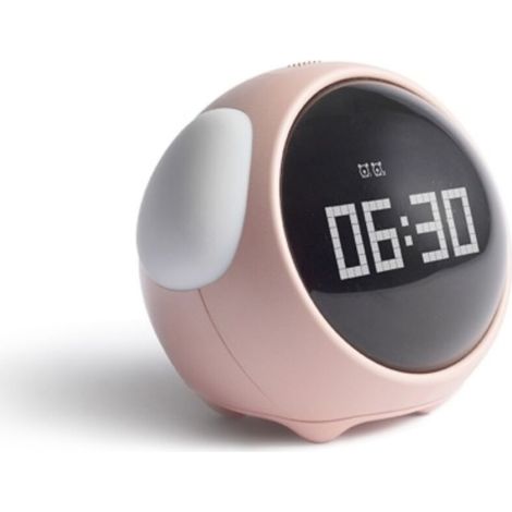 Simpatico orologio sveglia digitale per bambini con display a LED a forma di faccina, funzione snooze, ideale per camera da letto, soggiorno, studio o ufficio.